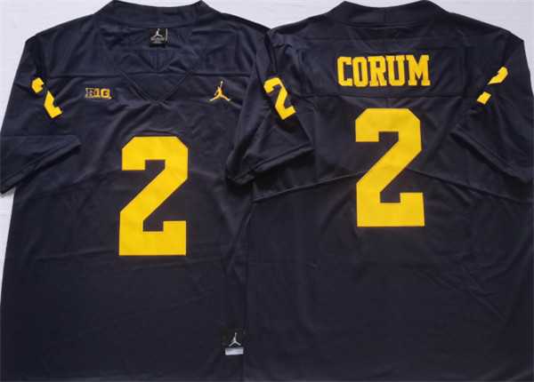 Mens Michigan Wolverines #2 CORUM Blue Stitched Jersey->->NCAA Jersey